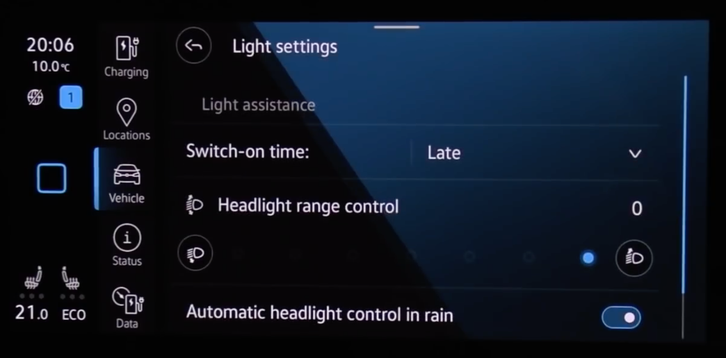 2021 Volkswagen ID.4 Vehicle Settings Lighting